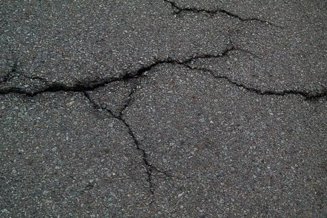 Cracked pavement