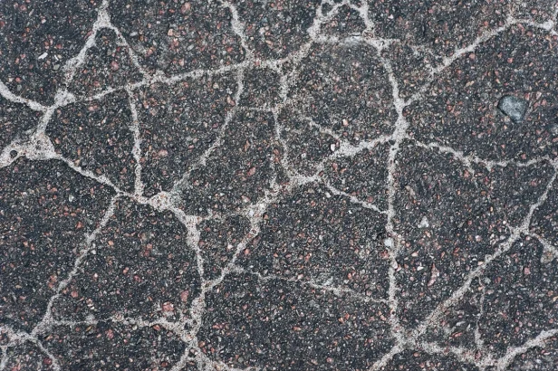 cracked pavement